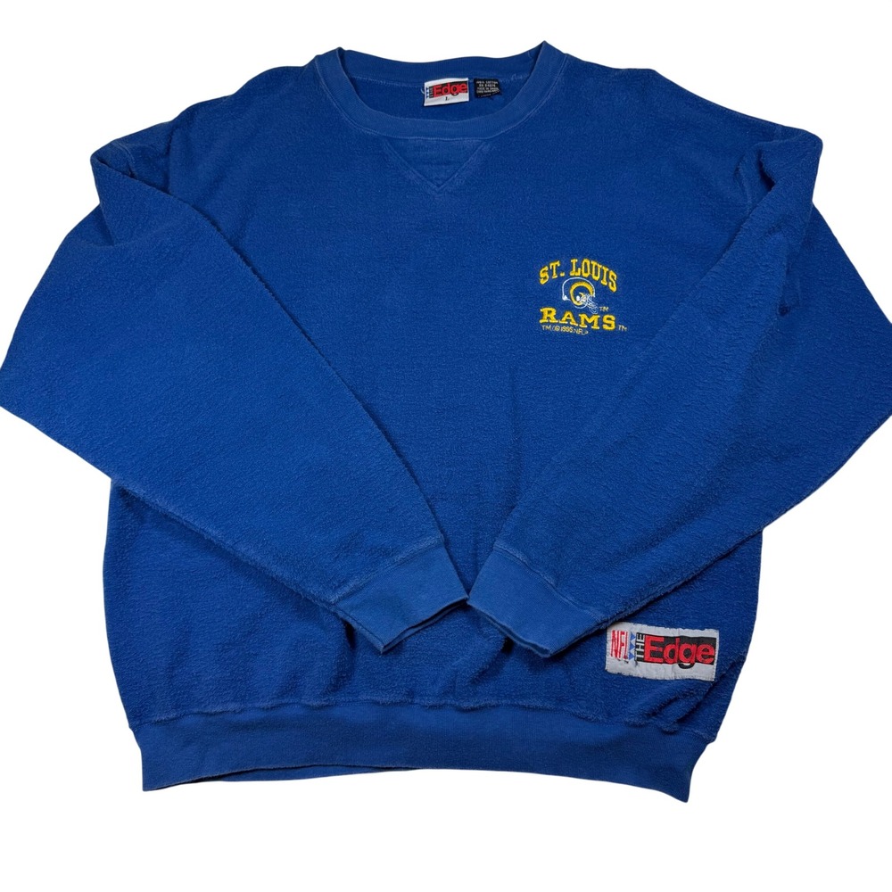Vintage 1995 St Louis Rams Sweatshirt The Edge Loopback French Terry Crewneck L